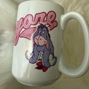 NWT Disney Store Eeyore pink & white mug